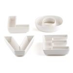WEDDINGSTAR Love Plates Set - One Size, White (8052)