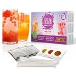 BobaBlast Bubble Tea Kit - 3 Servings | Popping Pearls | 240g Set With 3 Fruity Flavours: Strawberry, Pineapple & Honey | Fun, Quick to Prepare, Delicious BobaBlast Bubble Tea Set for Friends & Family