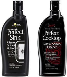 HOPE'S Perfect Sink Cleaner and Polish, 8.5 Fl Oz, and Perfect Cooktop Glass and Ceramic Cleaner, 10.6 Fl Oz, Bundle