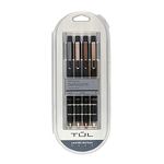 TUL Brilliance Pens, Ballpoint, Medium Point, 1.0 mm, Black Barrels, Black Ink, Pack of 4 Pens