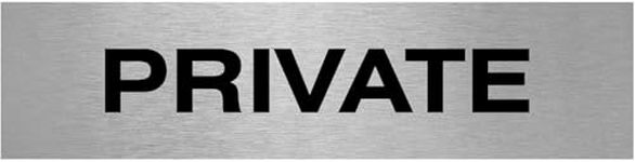 Slimline Aluminium Private Sign from ViroDisplay® – Brushed Silver 200 x 50mm – Durable Printed Surface – Self-Adhesive Fixing (1)