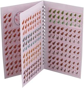 THANU's CRAFT Women's Multicolor Teardrop Tilak Design Diamond Stone Bindi Kumkum Sticker Tikli Bindi Book (372 Tilak Bindi Book) Pack of 1 Mix Size Multicolour