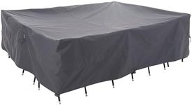 WJ-X3 Large Rectangular Outdoor Sectional Furniture Set Cover Waterproof, Dining Table Cover Wind Resistant, 126W x 84D x 31H in, Grey