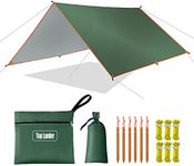 Large Waterproof Camping Tarp Tent Shelter Lightweight Backpacking Hiking Hammock Rain Fly Sun Shade (3x3m Green)