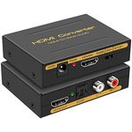 RuhZa HDMI Audio Extractor 4k HDMI Optical HDMI Adapter Optical Audio 3.5mm Splitter Converter RCA L/R Stereo Output Support 4K30HZ Dolby DTS PCM for PS5/4 Xbox Projectors DVI Monitor