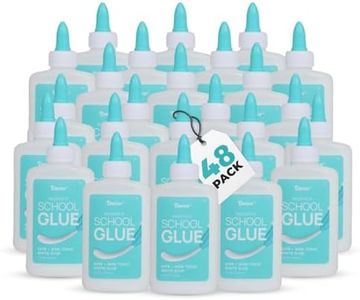Darice Washable School Glue 4oz - 48 -Pack White Liquid Glues for Kids - Extra-Strong Great for Slime, Arts and Crafts - Back to School Supplies Glue Bottle with Adjustable Twist Closure