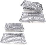 joyMerit 40pcs/set Disposable Aluminum Foil Barbecue Grilling Trays for Outdoor Picnic Camping BBQ - 34.5 x 22.5 x 2.5cm