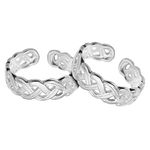 Parnika (Formerly MJ 925 Comfortable Band Design Toe Rings in Pure 92.5 Sterling Silver for Women | Chandi Bichiya | Bichhiya | Metti | (Criss Cross)