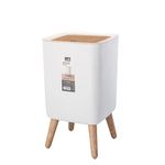 FURN ASPIRE Stylish Square Shaped Plastic Trash Can, Anti-Odour Modern Garbage Bin with Press Top Lid for Kitchen Bedroom Bathroom Living Room Office- 10Ltr.