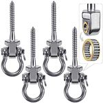 BeneLabel Heavy Duty Swing Hangers with Bearings - Set of 4 Stainless Steel 304 Screw Brackets for Hanging Chairs, Swings, Hammocks, Punching Bag - Indoor & Outdoor Use - 1500LB Capacity