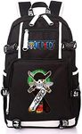 WANHONGYUE One Piece Roronoa Zoro Anime Backpack Student Schoolbag Laptop Book Bag Rucksack Casual Dayback Black-4