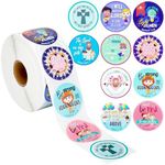 Juvale 1000 Pieces Christian Stickers, Bible Verse Stickers for Kids, Easter, School, Religious Sticker Roll, 10 Designs, James 1:17, Psalm 104:33, Ephesians 4:32 (1.5 in)