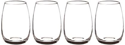 Luigi Bormioli Michelangelo 15.5 oz Stemless Glasses, 4 Count (Pack of 1), Clear
