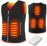 Heated Polar Fleece Vest Washable Body Warmer Lightweight for Man/Woman, 3 levels Temperature Control, 10000 mAh with Power Bank (M, m)