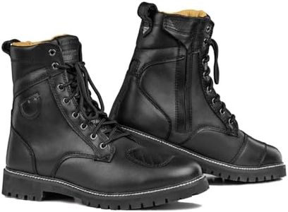 SHIMA Thomson Lady, Bottes Moto Femme | Renforcées, Chaussueres de Motard en Cuir, Support de Cheville, Semelle Antidérapante, (Noir, 39)