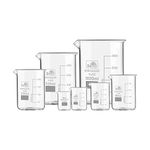 Bello Borosilicate 3.3 Glass Beaker 10ml, 25ml, 50ml, 100ml, 250ml, 500ml, 1000ml with Graduation Marks, Set of 7 Beakers