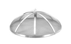 304 Stainless Steel Heavy Duty Fire Pit Spark Screen Easy-Opening Fire Pit Lid Round Cover with Mesh Screen and Handle, 29” Diameter