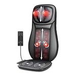 SNAILAX Shiatsu Back Massager with Heat, Deep Kneading Full Back Kneading Rolling Massage, Neck Back Massager Cushion, Gifts for Men Women