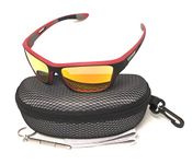 OwO WrapAround Polarized Sunglasses for Men Women Lightweight UV 400 Protection for Cycling Fishing Driving Sports Goggles Orange