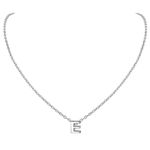 PROSILVER E Necklace Monogram Necklaces for Women Layered Necklaces for Women Valentine's day Silver Letter Necklace