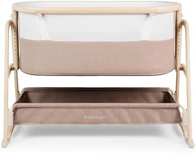 Ickle Bubba Bubba&Me Luxe Bedside Crib – Co-Sleeper Baby Bed with Rock or Static Mode, Adjustable, Breathable Mesh, Mattress & Storage, 0-6 Months (Biscuit)