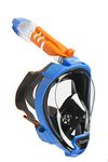 OCEAN REEF - Aria QR + Quick Release Snorkeling Mask - Full Face Snorkeling Mask - 180 Degree Underwater Vision - 5 Colors and 3 Sizes - Blue Color - Size S/M