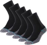 Jzy Qzn Mens Socks Copper Added 5 Pairs, Moisture Wicking Crew Socks, Breathable Cotton Socks, Anti-Blister Black Sports Socks Multipack for Daily Wear Running Work Walking Cycling Hiking Blue