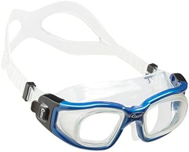 Cressi Galileo Goggles Gafas de natación con Lentes de Vidrio Templado, Unisex Adulto, Transparente/Azul Metalizado, Uni
