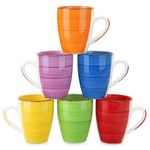 vancasso Bonita 16 Oz Coffee Mugs Set of 6, Ceramic Coffee Cups for Cappuccino, Latte, Tea, Cocoa, Warm Color