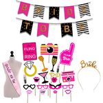 Party Propz Bachelorette Party Decorations - 24 Pcs Bride To Be Sash and Crown | Bride To Be Props | Bride To Be Banner | Bride To Be Decoration Set Combo With Crown | Bridal Shower Decorations Kit