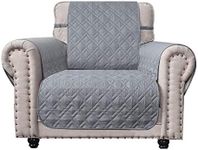 Ameritex Waterproof Nonslip Chair Cover for Leather, Dog Chair Cover Furniture Protector, Ideal Chair Slipcovers for Pets and Kids, Stay in Place (23", Light Grey)