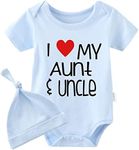 YSCULBUTOL Baby Twins Newborn I Love My Aunt and Uncle Funny Auntie Baby Clothes Infant Girl Short Sleeve Jumpsuit, Blue Hayi Love Aunt Uncle, 3-6 Months