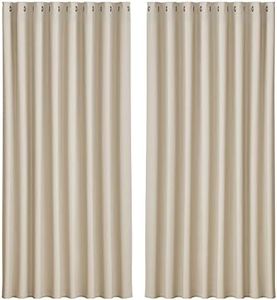 Artiss Set of 2 Blackout Curtains, 300 x 230cm Thermal Blockout Window Curtain Blocking Drapes Room Darkening Windows Treatments for Bedroom, Shading Panel Stainless Steel Eyelet Beige