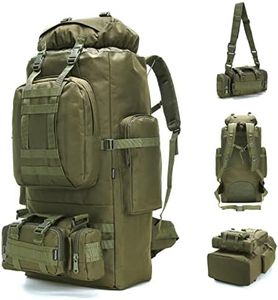 King'sGuard 100L Camping Hiking Backpack Molle Rucksack Military Camping Backpacking Daypack, Armygreen, Large, Camping Backpack