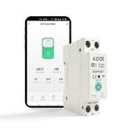 Aziot 1P 63A WiFi MCB, Smart Circuit Breaker with Power Monitoring, Remote & Voice Control | Compatible with EV Chargers, Geysers, Water Pumps, Room Heaters, and Heavy-Duty Appliances | SmartLife App