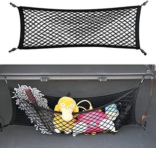 Double-Layer Trunk Cargo Elastic Net for SUV, 35"x11" Stretch to 65"x25" for Car Organizer Heavy Duty with Hooks