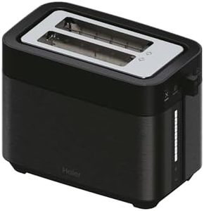 Tostapane I-Master Serie 5 Haier, Acciaio Inossidabile, 2 Fessure Profonde, Leva High Lift, Programmi Dedicati, 1150 W [Nero]