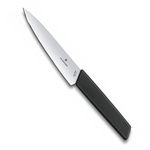 Victorinox Swiss Modern Kitchen Knife - Stainless Steel Carving Knife for Chefs & Home Use, Black, 15cm, Swiss Made