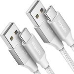 etguuds White USB C Cable 10ft, 2-Pack USB to USB C Cable 3A Fast Charging Type C Cable Braided Data Cord for iPhone 16/15 Pro Max Plus, for Samsung Galaxy S24 S23 S22 S21 S20 S10, Tab A8 A7, Pixel