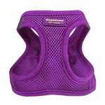 Downtown Pet Supply - Dog Harness for Small Dogs No-Pull - Step in Dog Harness - Padded Mesh Fabric Dog Vest with Reflective Trim, Velcro and Buckle Straps - Purple - S