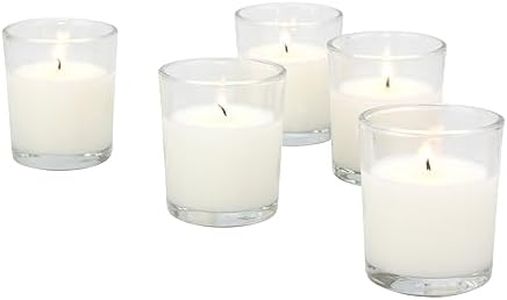 Stonebriar SB-SP-3210A 15 Hour Long Burning Unscented Wax Filled Votive Holders, 48 Pack, White