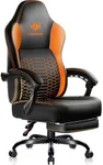 LEMBERI Big and Tall Gaming Chair 400lb Weight Capacity,Gamer Chairs for Adults,Video Game Chair wth Footrest,Racing Style Computer Gamer Chair with Headrest and Lumbar Support (Orange)