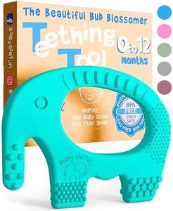BABY ELEFUN Teething Toys for Baby - Cute, Effective & Easy to Hold BPA Free Silicone Teethers with Gift Package - Elephant Teether Toy Best for Babies 3 6 12 Months, Boy, Girl, Infant - Shower Gifts