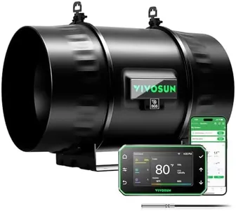 VIVOSUN T8 8" Inline Duct Fan & Temperature Humidity Controller, E42A+ WiFi-App Control AeroZesh Grow Tent Fan& Smart Thermostat, 832 CFM EC Motor Exhaust Fan for Heating Cooling, Greenhouse Accessory