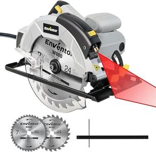 Enventor 7-1/4-Inch Circular Saw, 10A Pure Copper Motor Electric Circular Saws with Laser Guide, 2 Blade Saws (40T/24T), Max Cutting Depth 2-7/16"(90°), 1-13/16"(0°-45°), Single Handed Bevel, 5800RPM