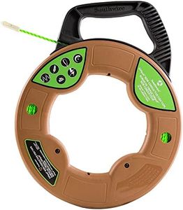 Southwire FTSP45-125NCT Simpull Electrical Fish Tape with Non-Conductive Tip; Large Case; Two Leader Options; Spiral Extruded Polymer; Extremely Flexible; 4.5mm x 125 Feet