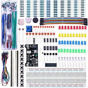 ELEGOO Upgraded Electronics Fun Kit w/Power Supply Module, Jumper Wire, Precision Potentiometer, 830 tie-Points Breadboard for Arduino, STM32