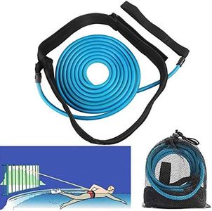 Swimming Belts-FOOING Swim Tether 3M Swimming Training Belt, Swim Resistance Tether, Harness Stationary Swim Training Equipment (Blue)