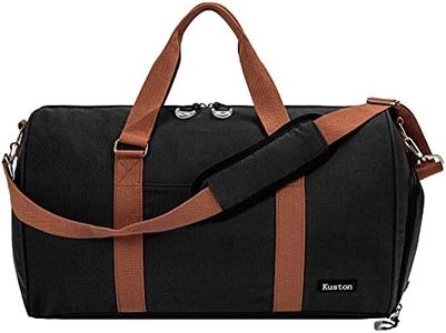 Kuston Sports Gym Bag with Shoe Compartment&Wet Pocket,Travel Duffel bag,Weekend Bag,Workout Bag Suitable for Men and Women, black