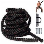Battle Rope 9M Length 38MM Diameter, Polyester Workout Rope, Heavy Ropes for Home Gym and Workout